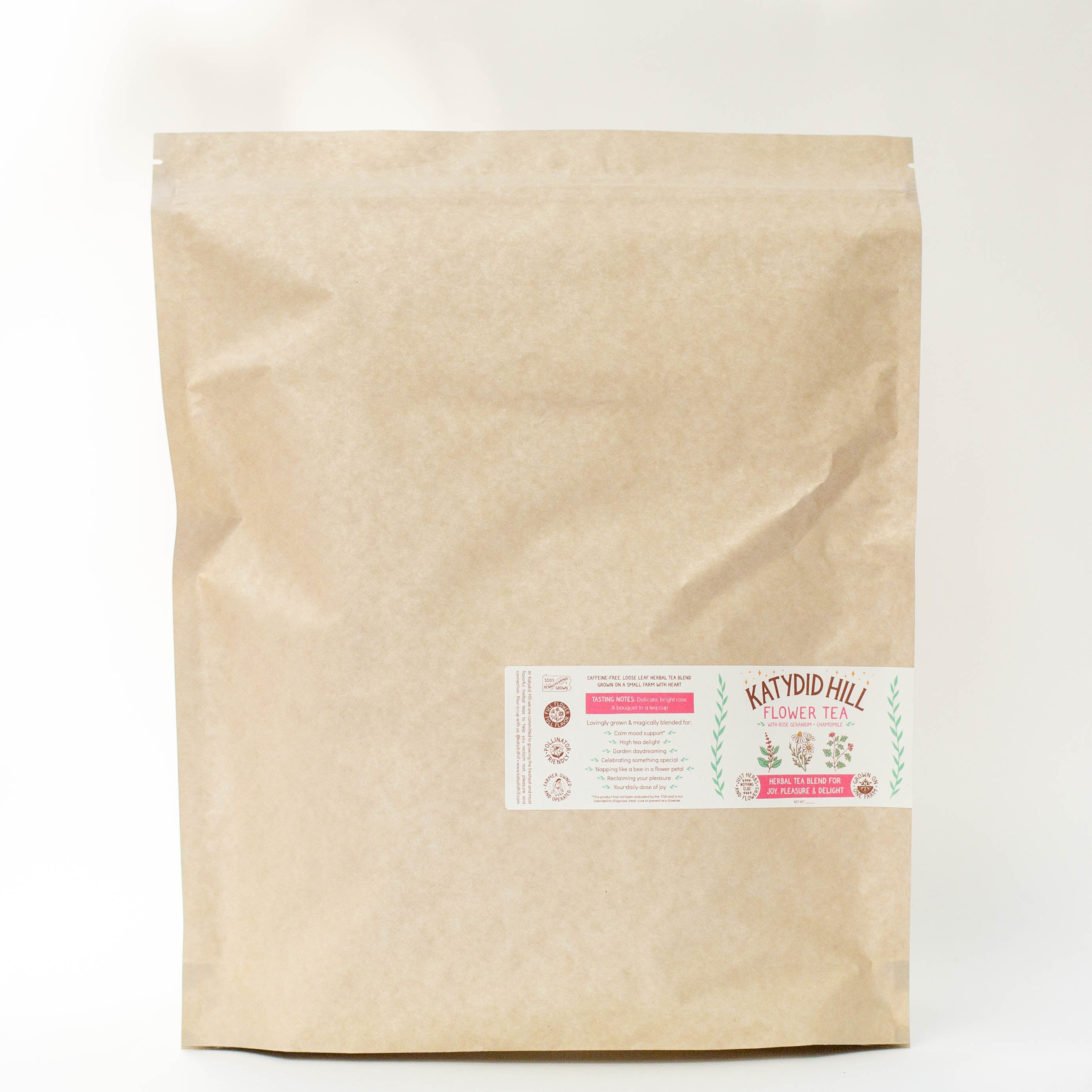 Flower tea apothecary pouch bulk herb size, herbal tea for joy pleasure and delight