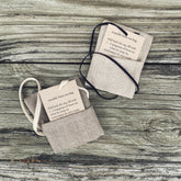 two linen tea bags for loose leaf tea