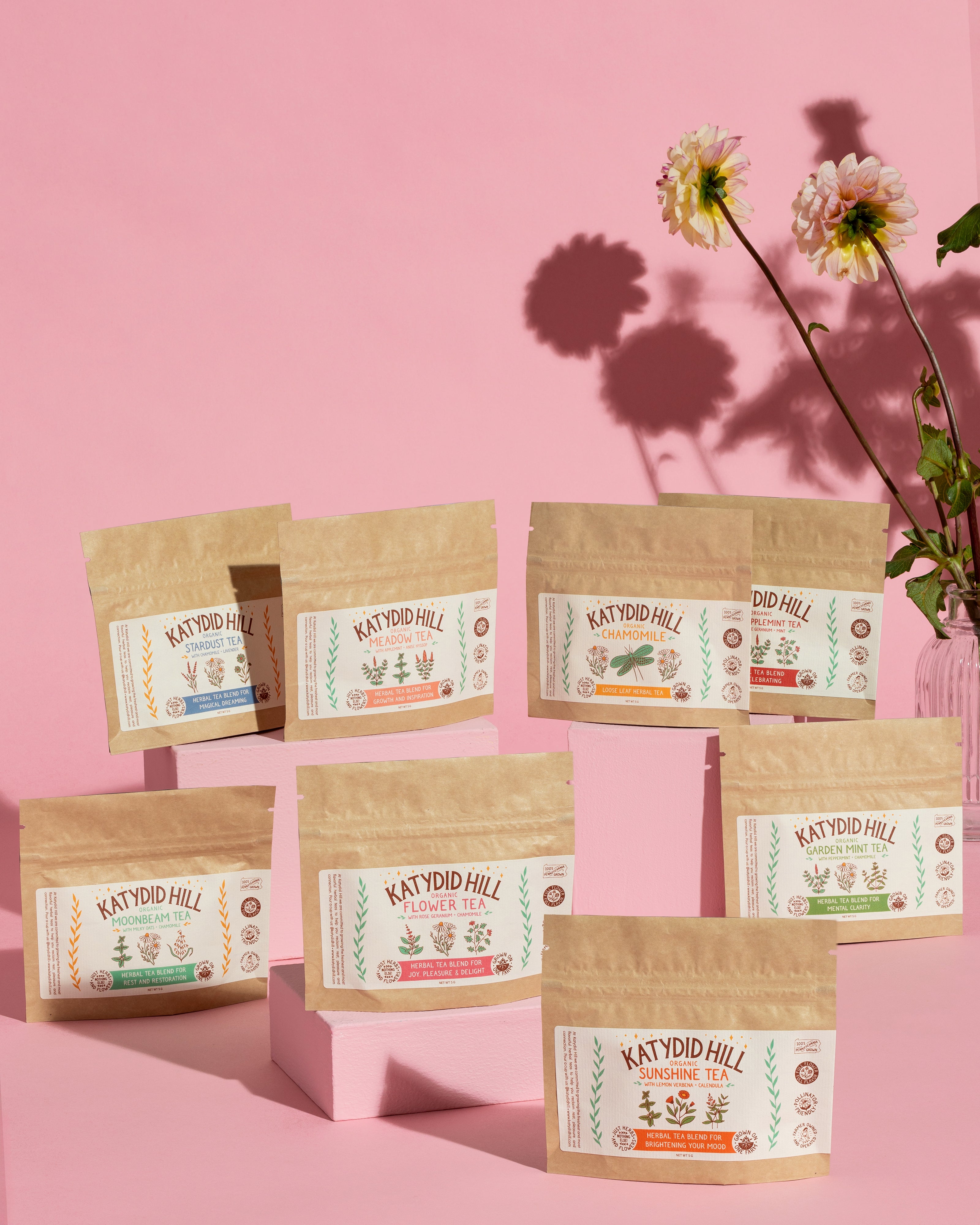 Katydid Hill Herbal Tea Flight, Organic