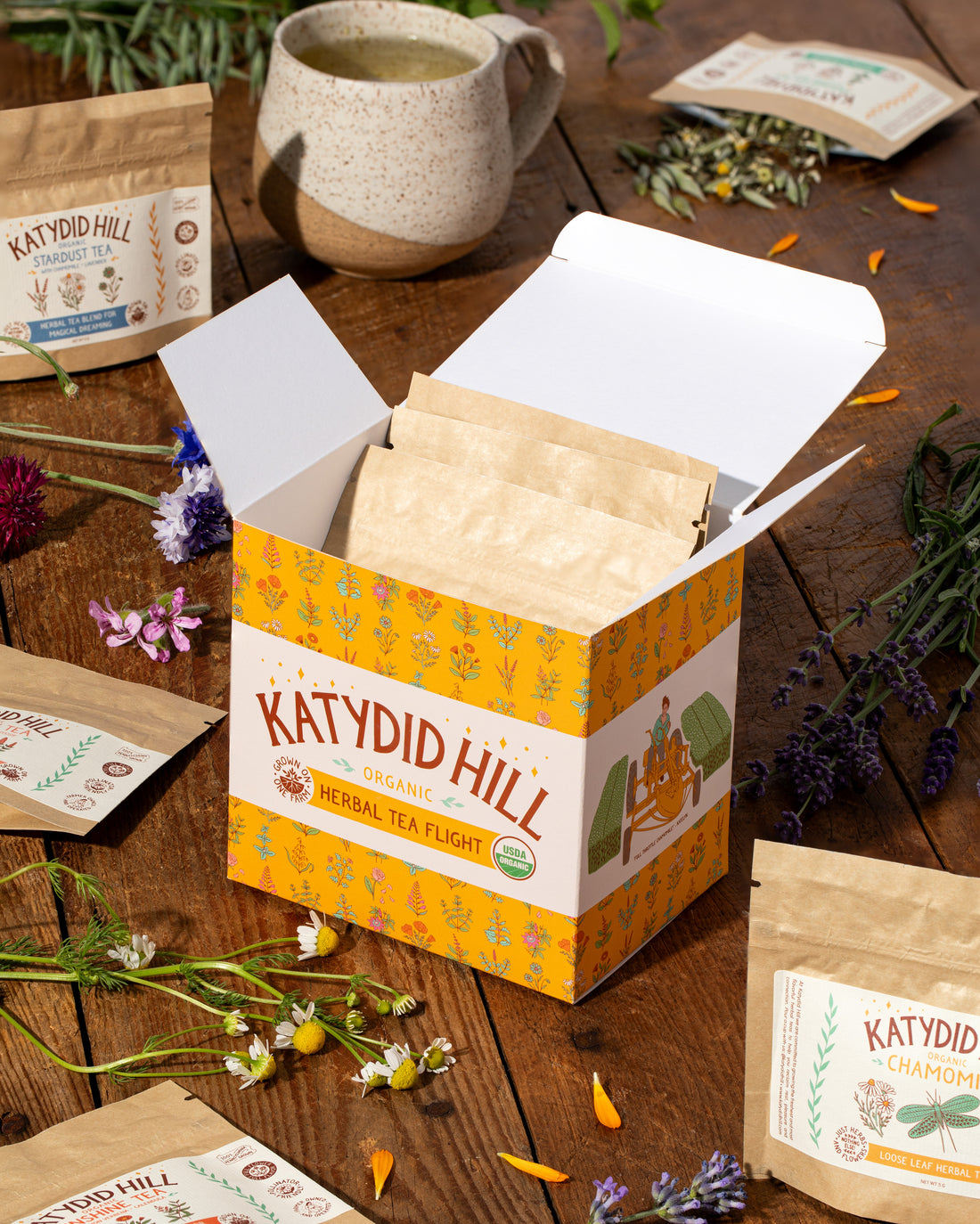 Katydid Hill Herbal Tea Flight, Organic